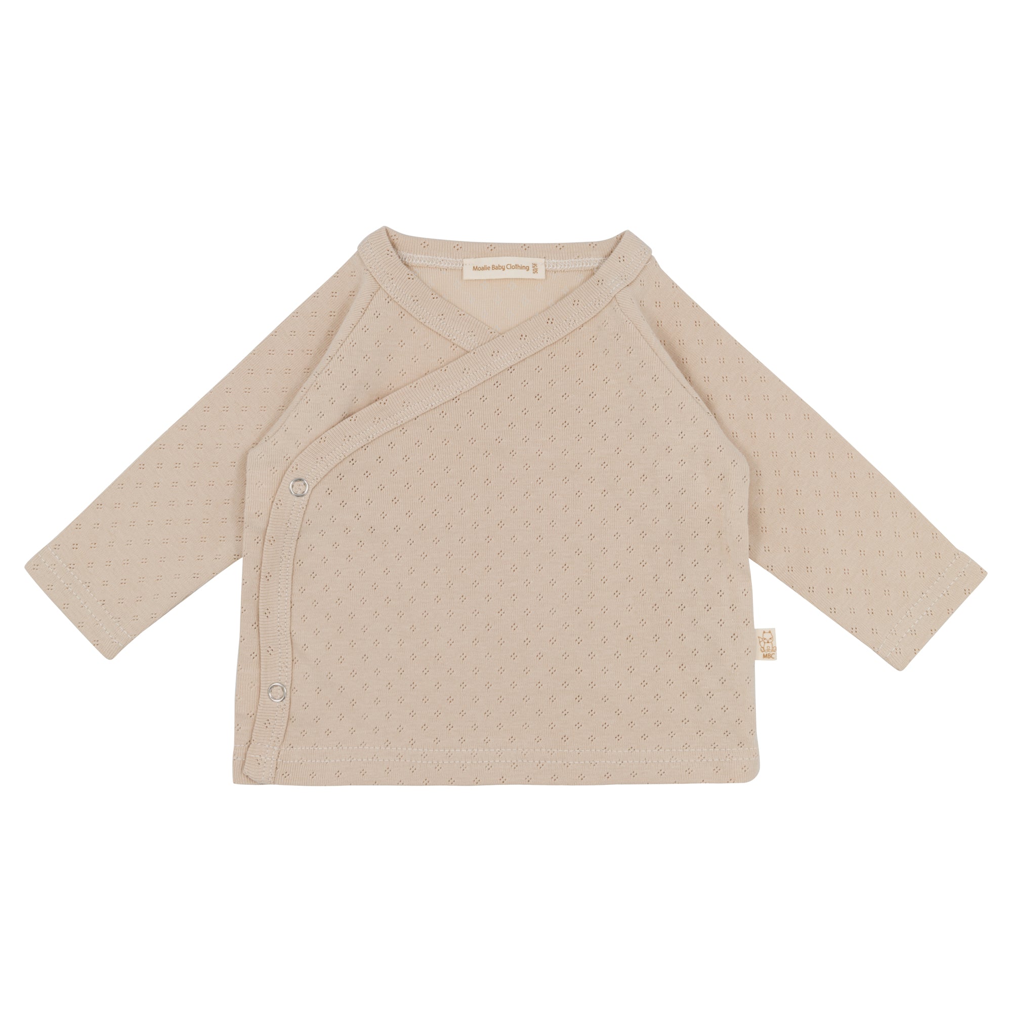 Wickelpullover Pointelle Beige