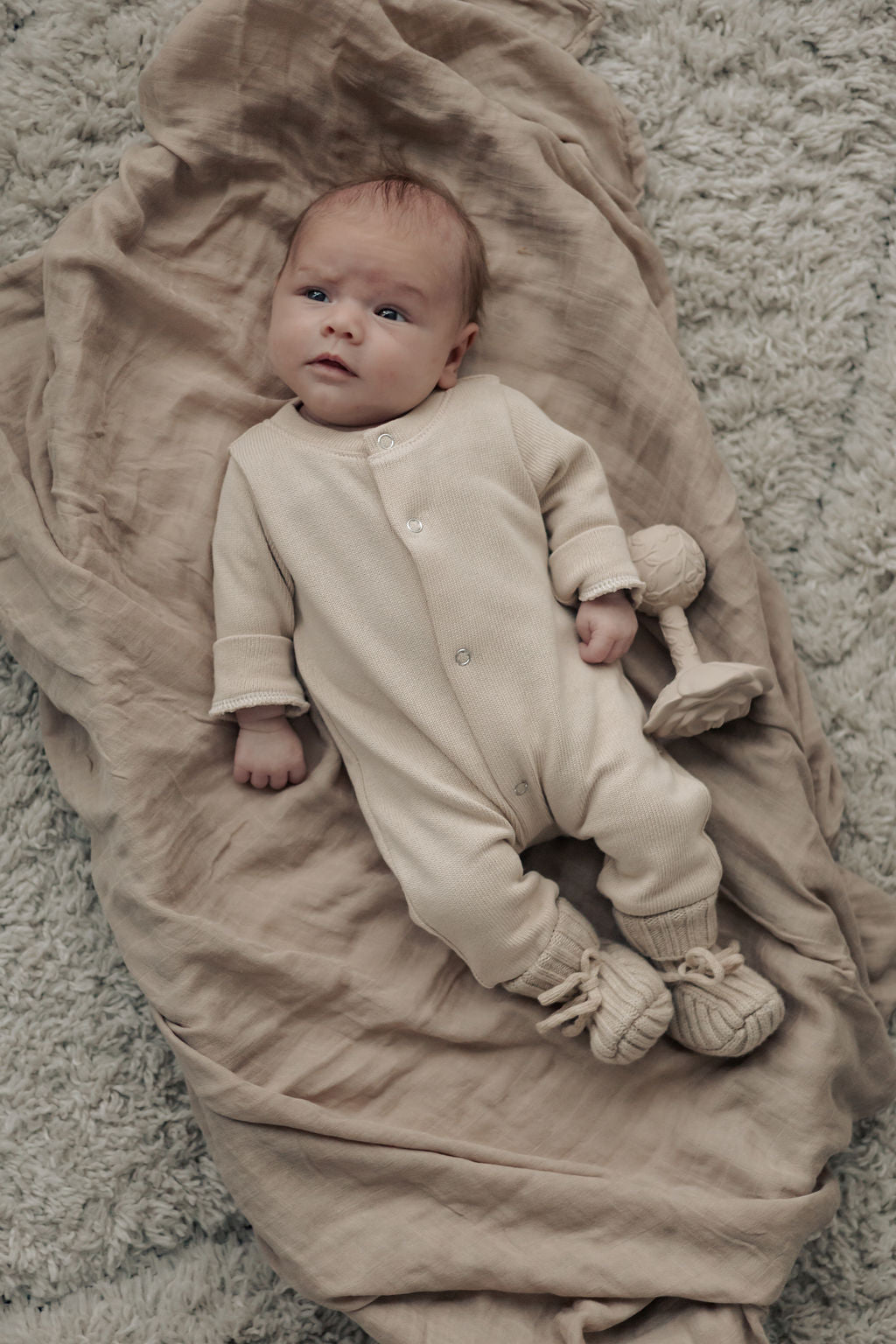 Gestrickter Overall Beige