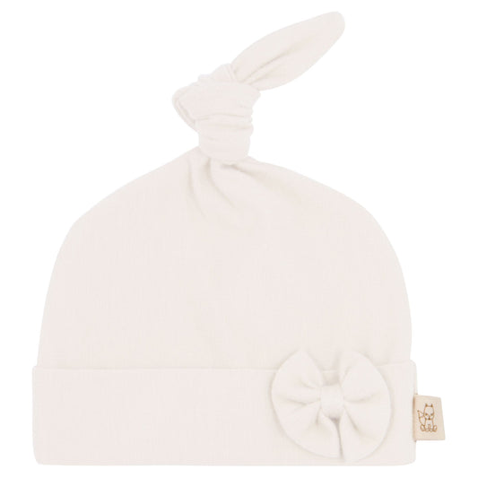 Babymütze Bow Off White