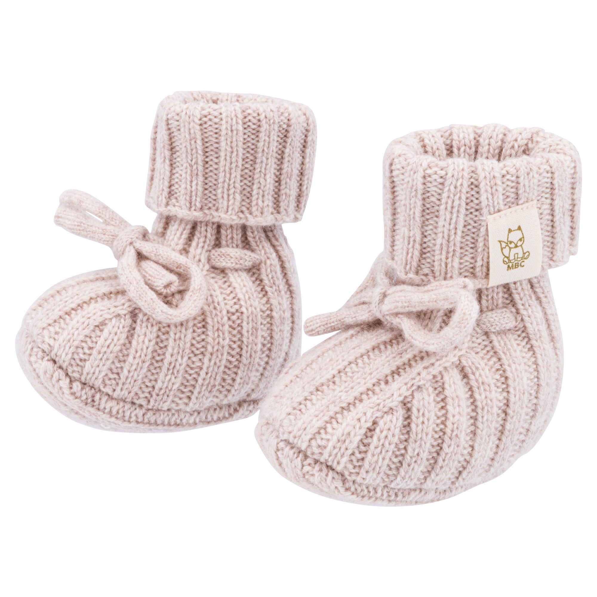 Merinowol & Cashmere Newborn Slofjes Sand