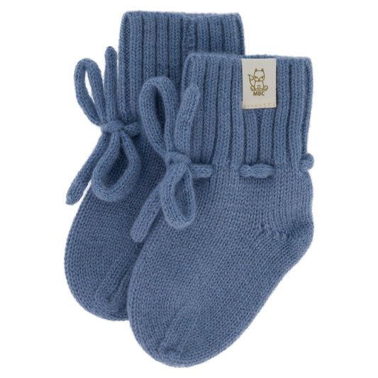 Babyschuhe aus Merinowolle Denim