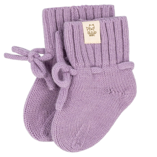 Babyschuhe aus Merinowolle Lavendel