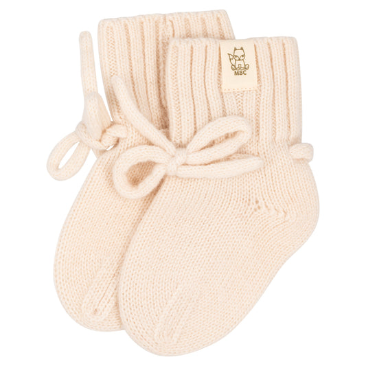 Babyschuhe aus Merinowolle Off White